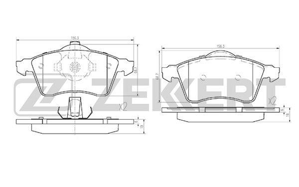 Zekkert BS-1157 Brake Pad Set, disc brake BS1157