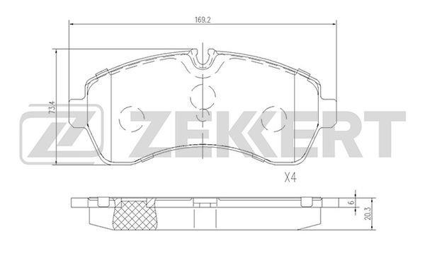 Zekkert BS-2184 Brake Pad Set, disc brake BS2184