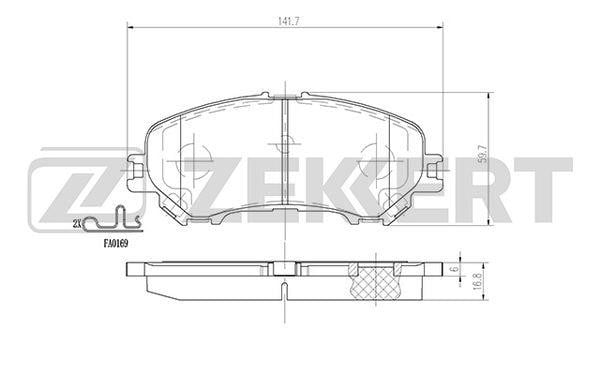 Zekkert BS-2973 Brake Pad Set, disc brake BS2973