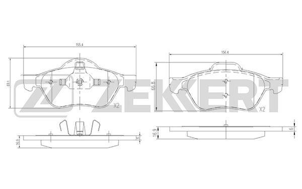 Zekkert BS-2488 Brake Pad Set, disc brake BS2488