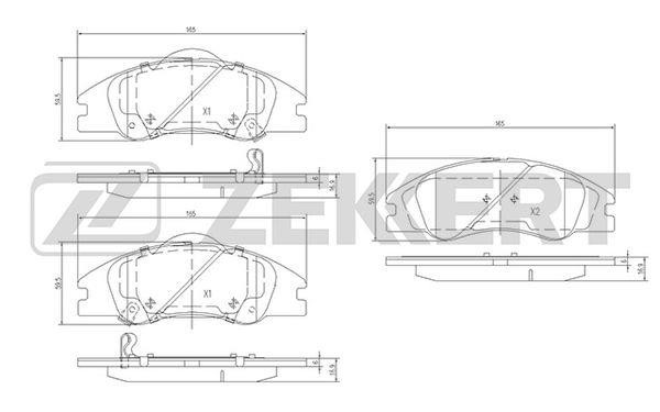 Zekkert BS-1922 Brake Pad Set, disc brake BS1922
