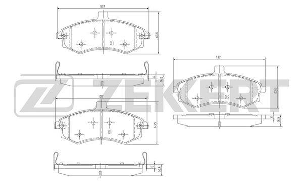 Zekkert BS-1798 Brake Pad Set, disc brake BS1798