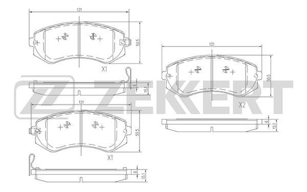 Zekkert BS-1218 Brake Pad Set, disc brake BS1218