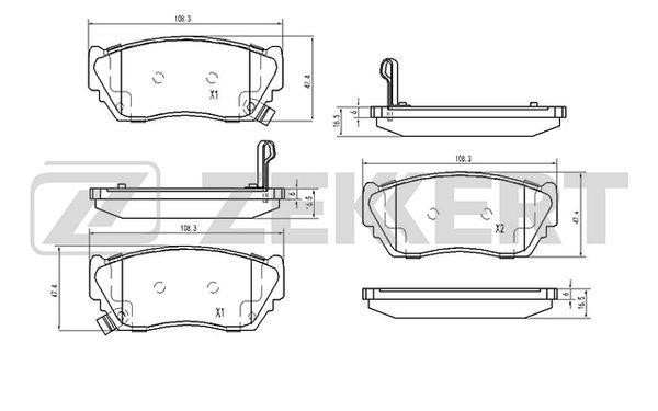 Zekkert BS-2151 Brake Pad Set, disc brake BS2151