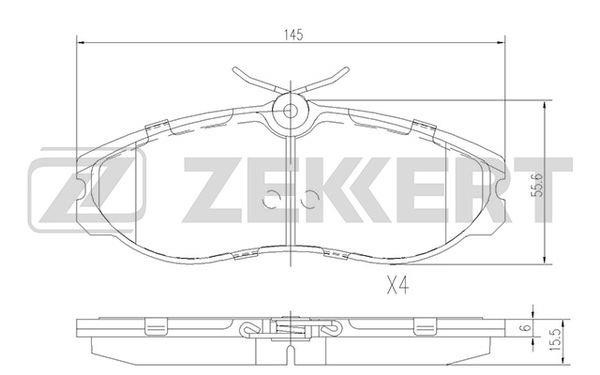 Zekkert BS-1112 Brake Pad Set, disc brake BS1112