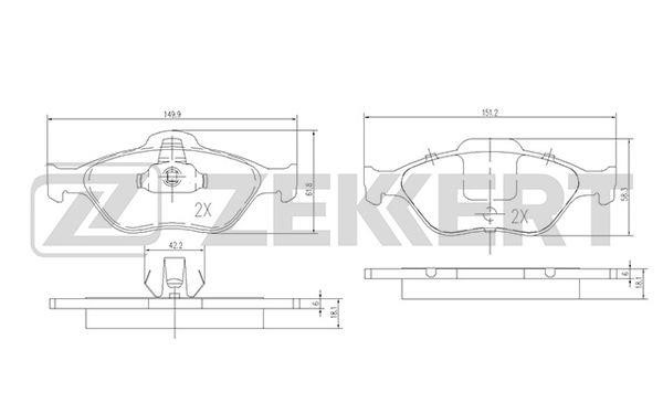 Zekkert BS-1652 Brake Pad Set, disc brake BS1652