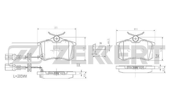 Zekkert BS-2917 Front disc brake pads, set BS2917