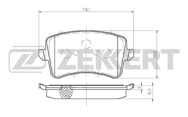 Zekkert BS-1243 Brake Pad Set, disc brake BS1243