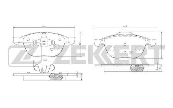 Zekkert BS-1599 Brake Pad Set, disc brake BS1599