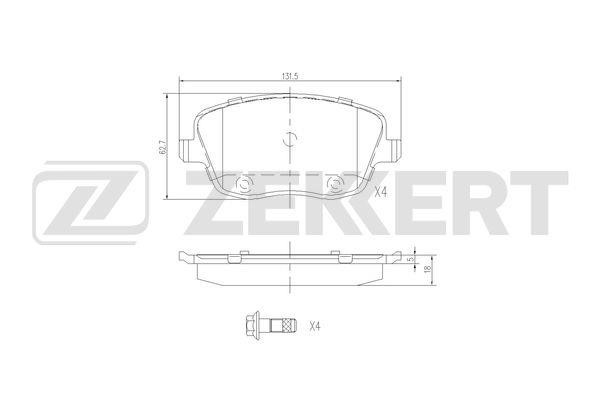 Zekkert BS-2903 Brake Pad Set, disc brake BS2903