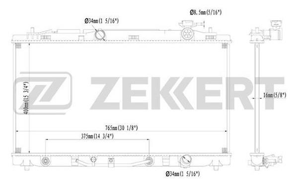 Zekkert MK-1130 Radiator, engine cooling MK1130