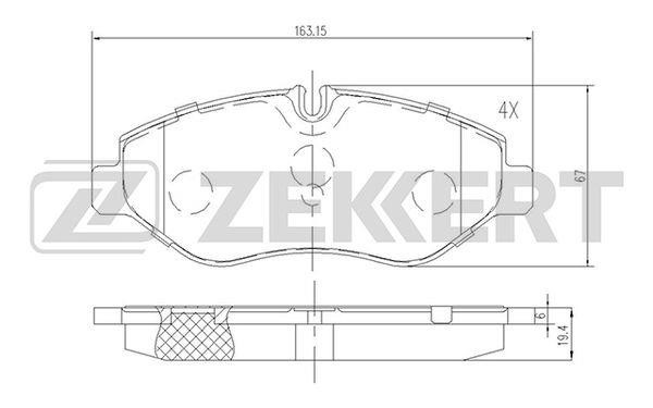 Zekkert BS-2823 Brake Pad Set, disc brake BS2823