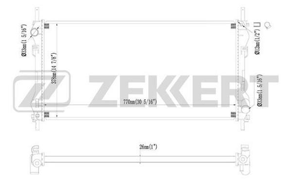 Zekkert MK-1229 Radiator, engine cooling MK1229