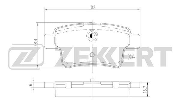 Zekkert BS-2824 Brake Pad Set, disc brake BS2824