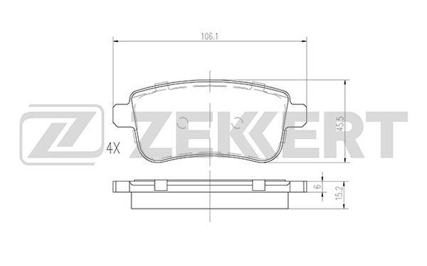 Zekkert BS-2945 Front disc brake pads, set BS2945