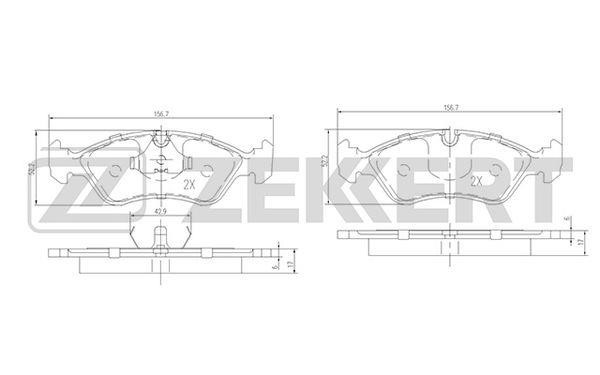 Zekkert BS-1488 Brake Pad Set, disc brake BS1488