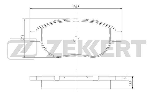 Zekkert BS-1447 Brake Pad Set, disc brake BS1447