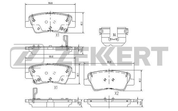 Zekkert BS-1188 Rear disc brake pads, set BS1188