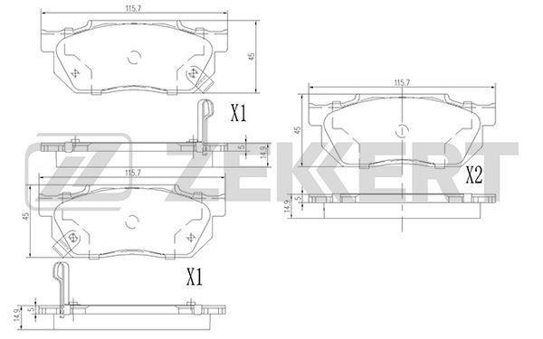 Zekkert BS-1860 Front disc brake pads, set BS1860