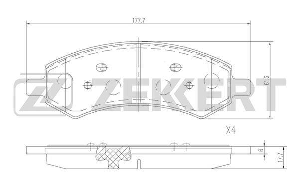 Zekkert BS-2383 Front disc brake pads, set BS2383