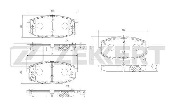 Zekkert BS-1707 Front disc brake pads, set BS1707