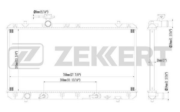 Zekkert MK-1438 Radiator, engine cooling MK1438