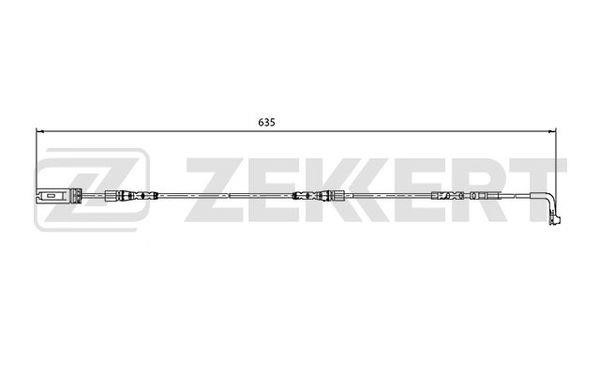 Zekkert BS-8033 Warning Contact, brake pad wear BS8033