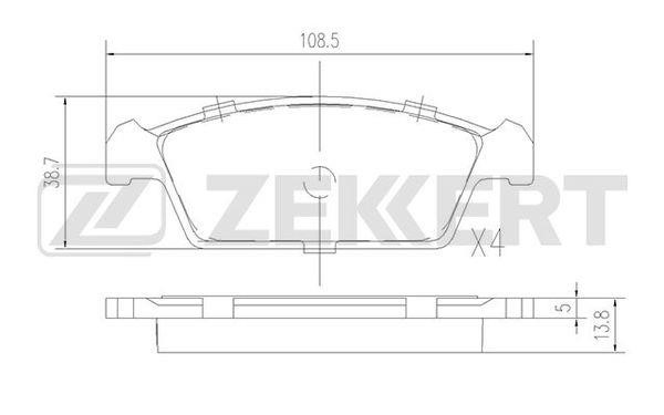Zekkert BS-1769 Brake Pad Set, disc brake BS1769