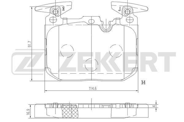 Zekkert BS-1692 Brake Pad Set, disc brake BS1692