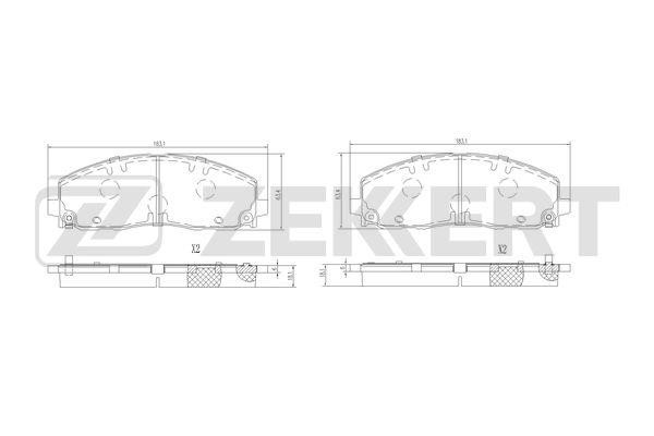 Zekkert BS-1335 Brake Pad Set, disc brake BS1335