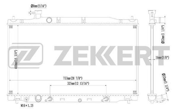 Zekkert MK-1236 Radiator, engine cooling MK1236
