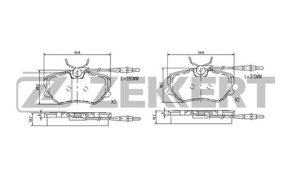 Zekkert BS-2859 Brake Pad Set, disc brake BS2859