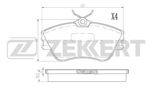 Zekkert BS-2867 Front disc brake pads, set BS2867