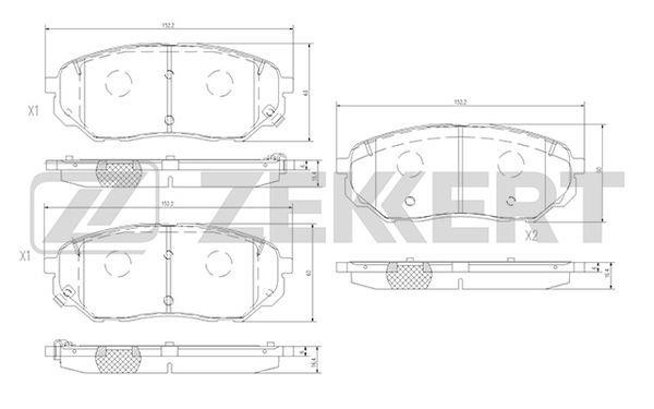 Zekkert BS-1382 Front disc brake pads, set BS1382