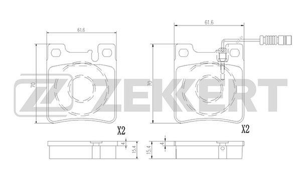 Zekkert BS-2873 Rear disc brake pads, set BS2873