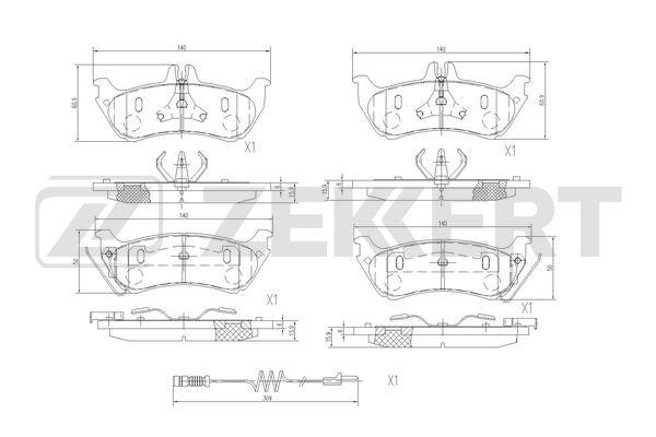 Zekkert BS-2912 Brake Pad Set, disc brake BS2912