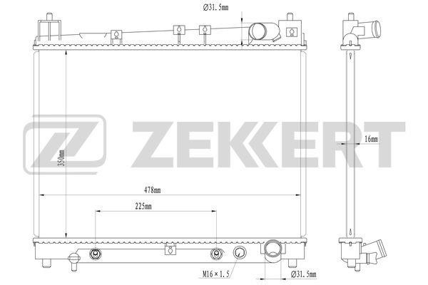 Zekkert MK-1582 Radiator, engine cooling MK1582
