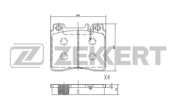 Zekkert BS-2071 Front disc brake pads, set BS2071