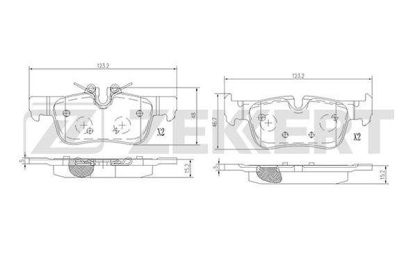 Zekkert BS-1695 Rear disc brake pads, set BS1695