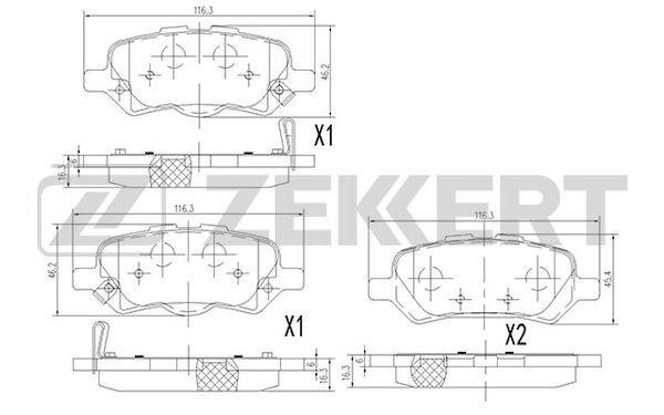 Zekkert BS-2096 Rear disc brake pads, set BS2096