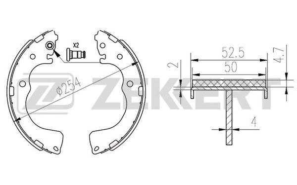 Zekkert BK-4173 Brake shoe set BK4173