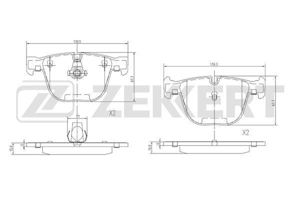 Zekkert BS-1582 Front disc brake pads, set BS1582