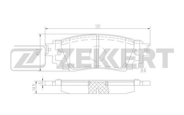 Zekkert BS-1525 Rear disc brake pads, set BS1525