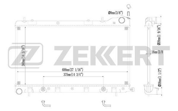 Zekkert MK-1178 Radiator, engine cooling MK1178