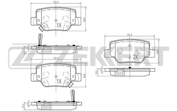 Zekkert BS-2095 Front disc brake pads, set BS2095