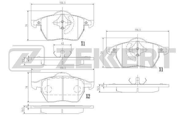 Zekkert BS-1380 Brake Pad Set, disc brake BS1380
