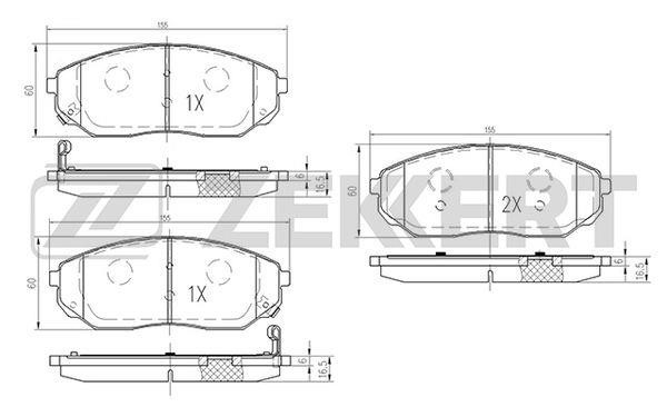 Zekkert BS-1917 Brake Pad Set, disc brake BS1917