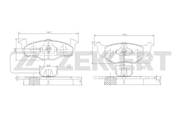Zekkert BS-1571 Brake Pad Set, disc brake BS1571