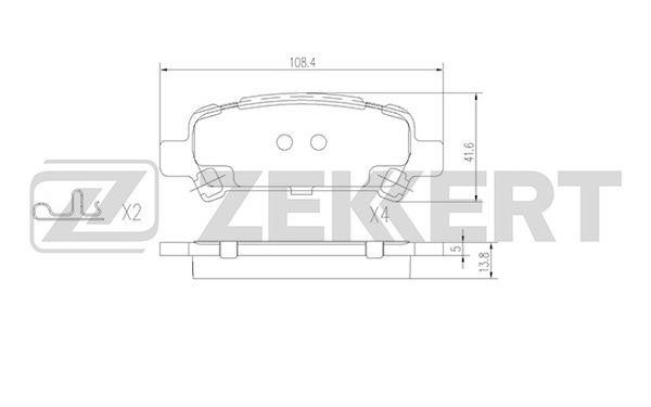 Zekkert BS-2837 Brake Pad Set, disc brake BS2837