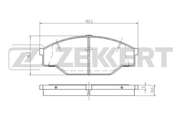 Zekkert BS-2088 Brake Pad Set, disc brake BS2088